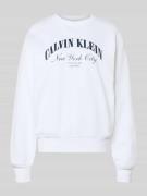 Calvin Klein Jeans Sweatshirt mit Label-Print Modell 'GRAPHIC' in Weis...