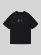 KARL KANI T-Shirt mit Logo-Stitching und Rundhalsausschnitt in Black, ...