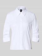 Marc Cain Hembluse mit 3/4-Arm mit Aufschlag in Weiss, Größe 34