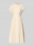 Jake*s Collection Hemdblusenkleid mit Knopfleiste in Beige, Größe 32