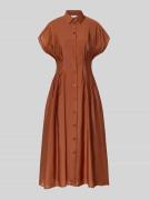 Jake*s Collection Hemdblusenkleid mit Knopfleiste in Hellbraun, Größe ...