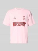 ANOTHER COTTON LAB Oversized T-Shirt mit Logo-Print in Rosa, Größe L