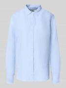 0039 Italy Hemdbluse aus Leinen mit Kentkragen Modell 'MIRA' in Bleu, ...