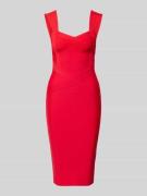 Lipsy Knielanges Cocktailkleid mit Herz-Ausschnitt in Rot, Größe 34
