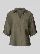 OPUS Regular Fit Hemdbluse mit Strukturmuster Modell 'Fiora' in Oliv, ...