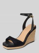 Tommy Hilfiger Keilsandalette aus Leder in Black, Größe 40