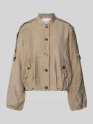 YAS Jacke aus Viskose-Mix mit Stehkragen Modell 'RINA' in Taupe, Größe...