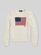 Polo Ralph Lauren Strickpullover mit Flaggen-Motiv und Rundhalsausschn...