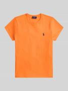 Polo Ralph Lauren T-Shirt mit Label-Stitching in Orange, Größe L