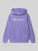 CHAMPION Regular Fit Hoodie mit Logo-Print in Lila, Größe 128