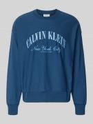 Calvin Klein Jeans Sweatshirt mit Label-Stitching in Marine, Größe L