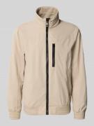 Tom Tailor Comfort Fit Blouson mit geripptem Rumpfabschluss in Beige, ...