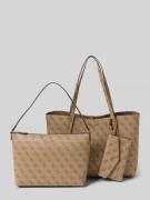 Guess Handtasche mit Label-Applikation Modell 'BRENTON TOTE' in Hellbr...