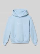 KARL KANI Hoodie mit Logo-Stitching in Blau, Größe 134