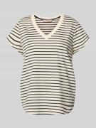 MOS MOSH T-Shirt mit V-Ausschnitt Modell 'Kala' in Dunkelblau, Größe L