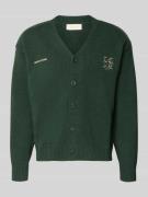 ANOTHER COTTON LAB Cardigan mit Logo-Stitchings und V-Ausschnitt in Gr...