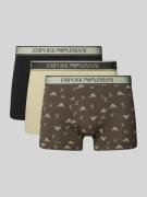 Emporio Armani Trunks im 3er-Pack mit elastischem Logo-Bund in Mittelb...
