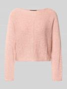 Oui Strickpullover mit U-Boot-Ausschnitt in Rosa, Größe 34