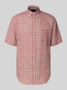 Christian Berg Men Regular Fit Freizeithemd aus Leinen in Lachs, Größe...