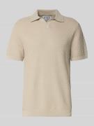 JAKE*S STUDIO MEN Poloshirt mit Polokragen und V-Ausschnitt in Beige, ...