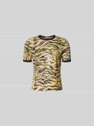 Kenzo T-Shirt mit Allover-Animal-Print in Hellgelb, Größe L