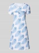 LOUIS & LOUISA Knielanges Nachthemd mit Puffärmeln in Weiss, Größe L