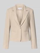 comma Slim Fit Blazer mit Viskose-Anteil in Sand, Größe 42
