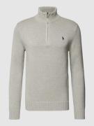 Polo Ralph Lauren Strickpullover mit Logo-Stitching in Hellgrau, Größe...