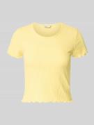 Only Slim Fit T-Shirt mit Viskose-Anteil Modell 'EMMA' in Hellgelb, Gr...