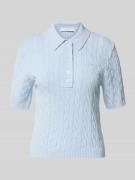 Gestuz Slim Fit Poloshirt aus Viskose-Mix Modell 'Thilla' in Hellblau,...