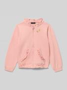 Blue Seven Sweatjacke mit Rüschen in Apricot, Größe 104