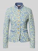 WHITE LABEL Slim Fit Blazer mit Allover-Animal-Stitching in Gruen, Grö...