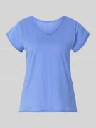 Christian Berg Woman T-Shirt mit V-Ausschnitt in Blau, Größe L