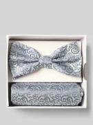 Prince Bowtie Fliege und Einstecktuch im Set aus reiner Seide in Gruen...