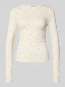 OH APRIL Longsleeve mit Viskose-Anteil in Offwhite Melange, Größe L