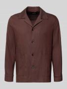CINQUE Regular Fit Hemdjacke aus Leinen-Mix Modell 'Malte' in Pflaume,...