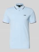 BOSS Green Slim Fit Poloshirt aus reiner Baumwolle Modell 'PAUL' in Aq...
