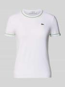 Lacoste Slim Fit T-Shirt aus Baumwoll-Mix in Weiss, Größe 34