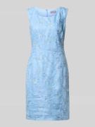 WHITE LABEL Knielanges Etuikleid mit Stitchings in Blau, Größe 36