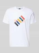 PAUL SMITH Regular Fit T-Shirt mit Label-Print in Weiss, Größe L