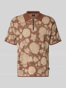 PAUL SMITH Regular Fit Poloshirt mit Reißverschluss in Mittelbraun, Gr...