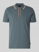 PAUL SMITH Regular Fit Poloshirt mit Reißverschluss in Mittelgrau, Grö...