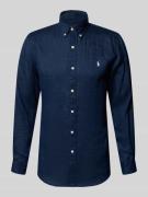 Polo Ralph Lauren Slim Fit Freizeithemd aus reinem Leinen in Marine, G...