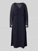 comma Midikleid in Layering-Optik in Marine, Größe 34