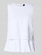 Marc Cain Blusenshirt mit Volantsaum und Rundhalsausschnitt in Weiss, ...