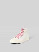 Kenzo High-Top-Sneaker mit Label-Patch in Offwhite, Größe 37