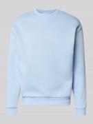 REVIEW Sweatshirt mit Rundhalsausschnitt und Logo in Hellblau, Größe L