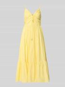 MICHAEL Michael Kors Midikleid mit Volantsaum und V-Ausschnitt in Hell...