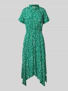 Apricot Hemdblusenkleid aus Viskose in asymmetrischem Look in Dunkelgr...