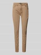 monari Slim Fit Jeans mit Strasssteinbesatz in Beige, Größe 38